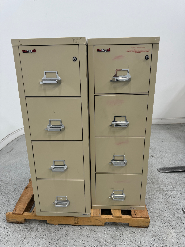 Image of FireKing 4 Drawer Fire Safe Filing Cabinets - Quantity 2